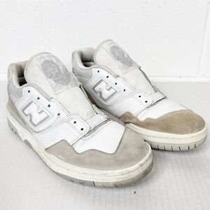 New Balance 550 White Gray Sneakers Men's Size‎ 12 No Laces